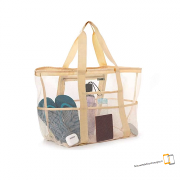 Ysfugl   tas   zomertas   strandtas  zwemtas   beige   schoudertas   veel ruimte   7 extra vakken  ritssluiting vakje aan de binnenkant   afmeting 58x19x35 cm 3jpg