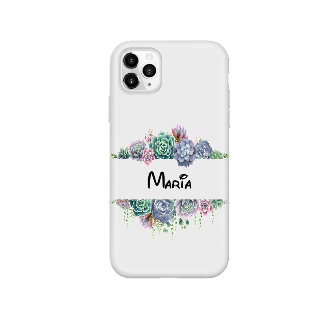 Actie zijn Nebu Apple iphone 11, 11 Pro, 11 Pro Max hoesje gepersonaliseerd telefoonhoesje  met eigen naam bloemen motief - Apple - Nieuwetelefoonhoesjes.nl