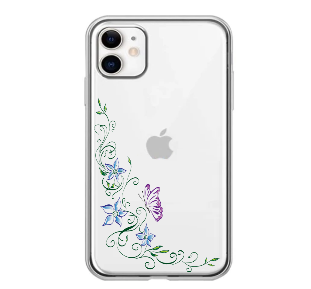 gevangenis Lijm Toneelschrijver Siliconen hoesje Apple Iphone 11 / 11 Pro / 11 Pro Max transparant bloemen  vlinder - Apple - Nieuwetelefoonhoesjes.nl