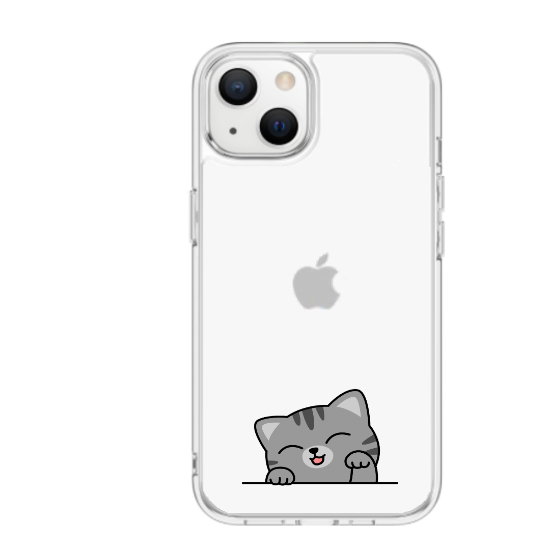 Apple Iphone 13 Mini / 13 / 13Pro / 13 Pro Max hoesje transparant siliconen hoesjes poesje - Apple Nieuwetelefoonhoesjes.nl