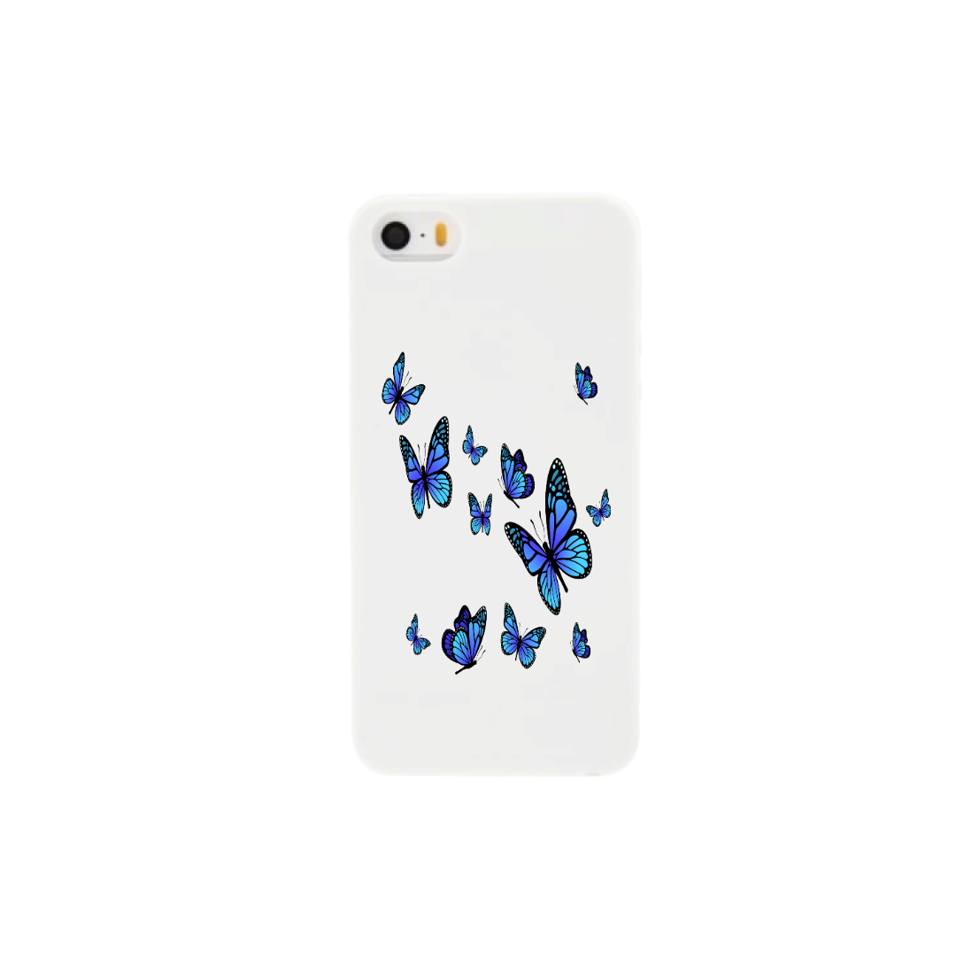 Besmettelijke ziekte Onmiddellijk Passend Apple Iphone siliconen vlinder hoesjes - Wit - Blauwe vlinders - Apple  Iphone 7 Plus - Nieuwetelefoonhoesjes.nl