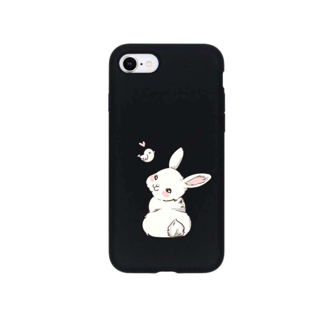 uitgebreid mobiel Aanzetten Apple Iphone 7 / 8 / SE2020 / SE2022 siliconen konijnen hoesje - Zwart -  Konijntje - Apple - Nieuwetelefoonhoesjes.nl