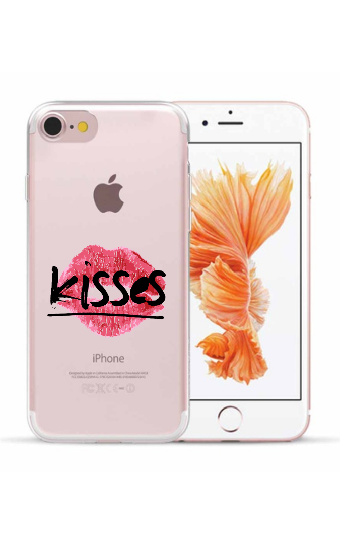 onaangenaam Tub verliezen Apple Iphone 5 / 5S / SE2016 / 6 / 6S / 7 / 8 / SE2020 / SE2022 siliconen  hoesje transparant - Kisses - Apple - Nieuwetelefoonhoesjes.nl