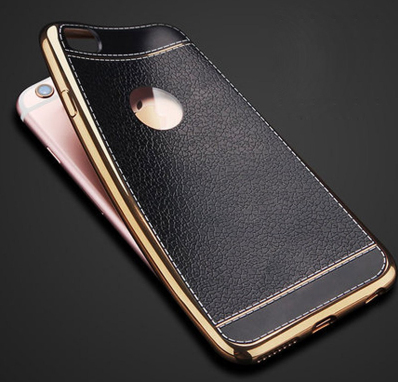 Stuwkracht Italiaans transfusie Apple Iphone 6 / 6S telefoonhoesje cover hoesje flexibel goud/zwart - Apple  - Nieuwetelefoonhoesjes.nl