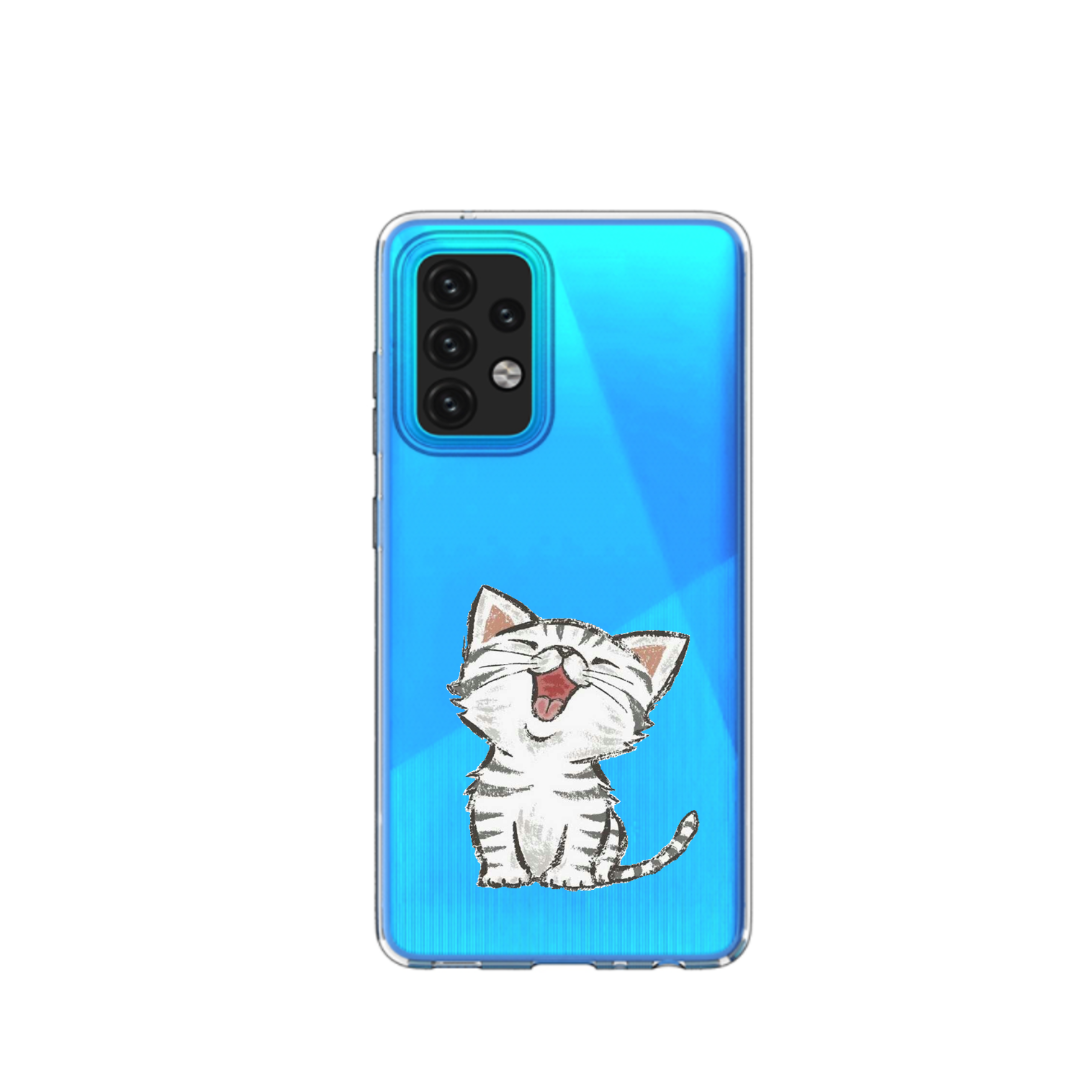 Bedachtzaam nietig tekort Samsung Galaxy A52 transparant siliconen hoesje schattig katje - Samsung -  Nieuwetelefoonhoesjes.nl