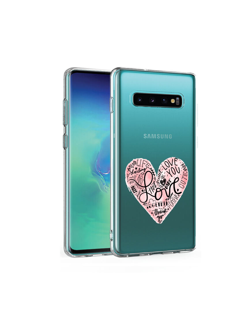 zoom woede Knorretje Samsung Galaxy S10 / S10 Plus / S10 E siliconen hoesje transparant hartje  love tekst - Samsung - Nieuwetelefoonhoesjes.nl