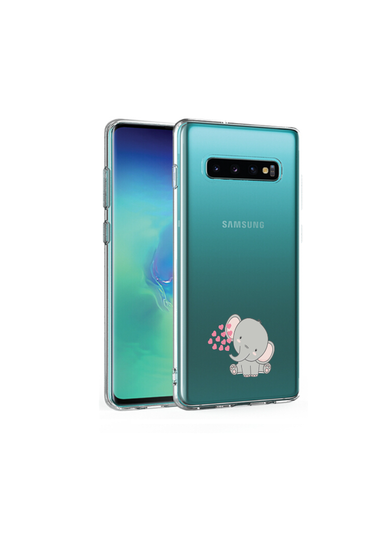 schuif ontbijt Apt Siliconen hoesje Samsung Galaxy S7 / S7 Edge / S8 / S8+ / S9 / S9+ / S10 /  S10+ / S10E transparant - Olifantje hartjes - Samsung -  Nieuwetelefoonhoesjes.nl