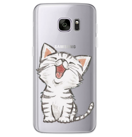 Samsung Galaxy S7 Edge siliconen (katje) - Nieuwetelefoonhoesjes.nl