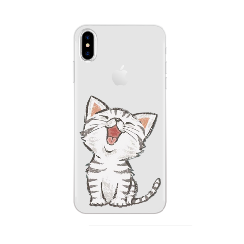 tack parlement Sicilië Apple Iphone X / XS hoesje siliconen transparant hoesje Iphone X / XS  Schattig katje - Apple - Nieuwetelefoonhoesjes.nl