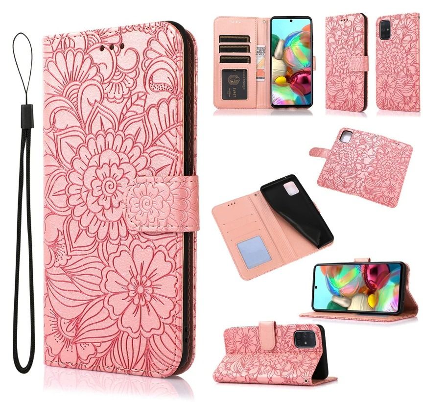 Samsung Galaxy A52 hoesje bookcase roze / goud